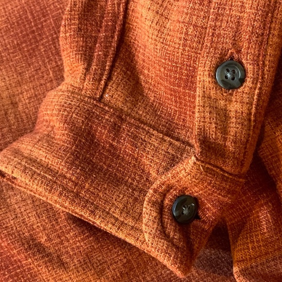 Pendleton 100% Virgin Wool Shirt Jacket SOFT Button Up Orange Red Plaid Warm M/L - Picture 6 of 6